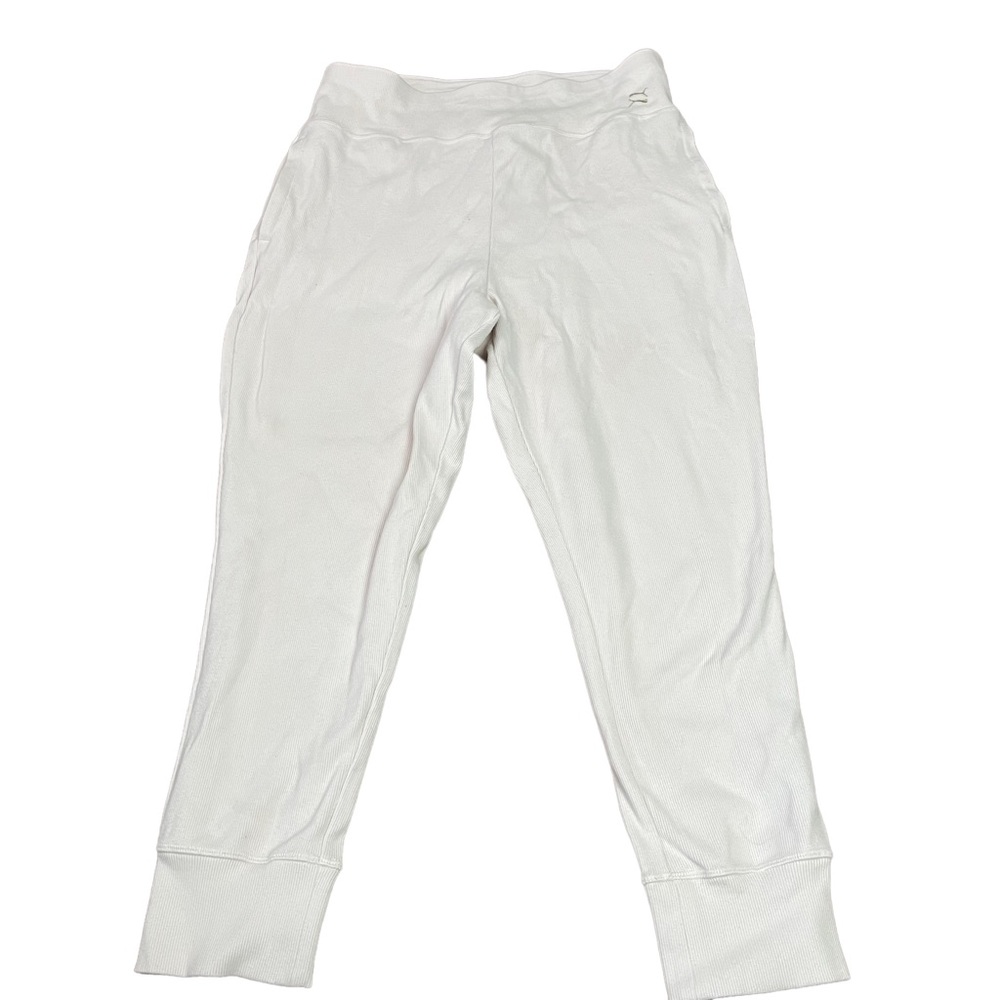 Puma Cream Ribbed Skinny Joggers Size L Women